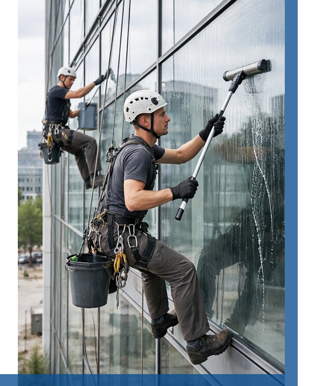 Мойка витражей альпинистами в Удомле от 727 р. под ключ|ВЫСОТНИК-Дмл