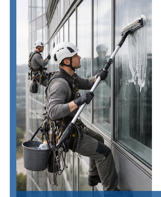 Высотная мойка сплошного остекления с выездом в Удомле