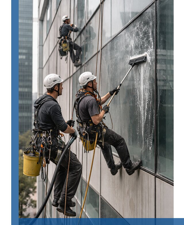 Профессиональная высотная мойка фасадов зданий в Удомле