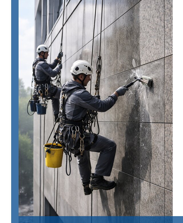 Профессиональная мойка фасада из керамогранита в Удомле