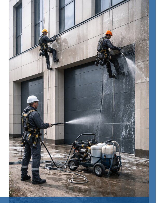 Послестроительная мойка фасада в Удомле от 312 р. | ВЫСОТНИК-Дмл