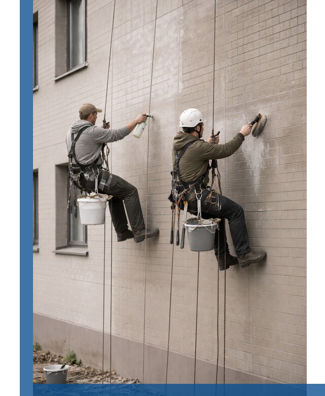 Удаление высолов с фасада зданий в Удомле без повреждений и следов