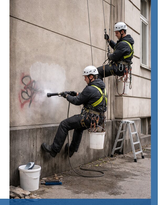 Удаление граффити с фасада в Удомле от 4675 р. | ВЫСОТНИК-Дмл