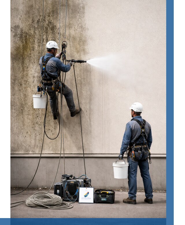 Очистка фасада от плесени в Удомле от 312 р. | ВЫСОТНИК-Дмл