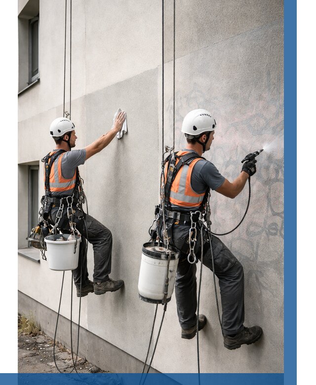 Антиграффити покрытие фасада в Удомле от 623 р. | ВЫСОТНИК-Дмл