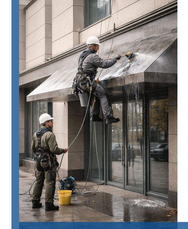 Профессиональная мойка козырьков и навесов в Удомле