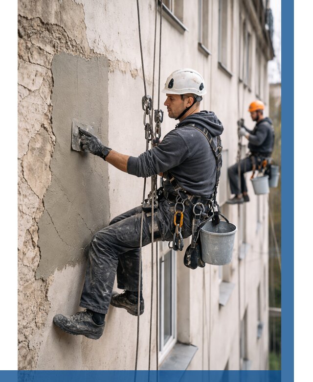 Восстановление штукатурки фасада в Удомле от 1247 р. | ВЫСОТНИК-Дмл