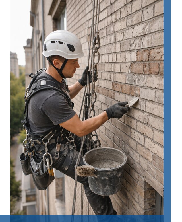 Ремонт кирпичной кладки фасада в Удомле от 1870 р. | ВЫСОТНИК-Дмл