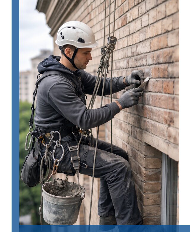 Качественный ремонт кирпичной кладки фасада в Удомле с гарантией