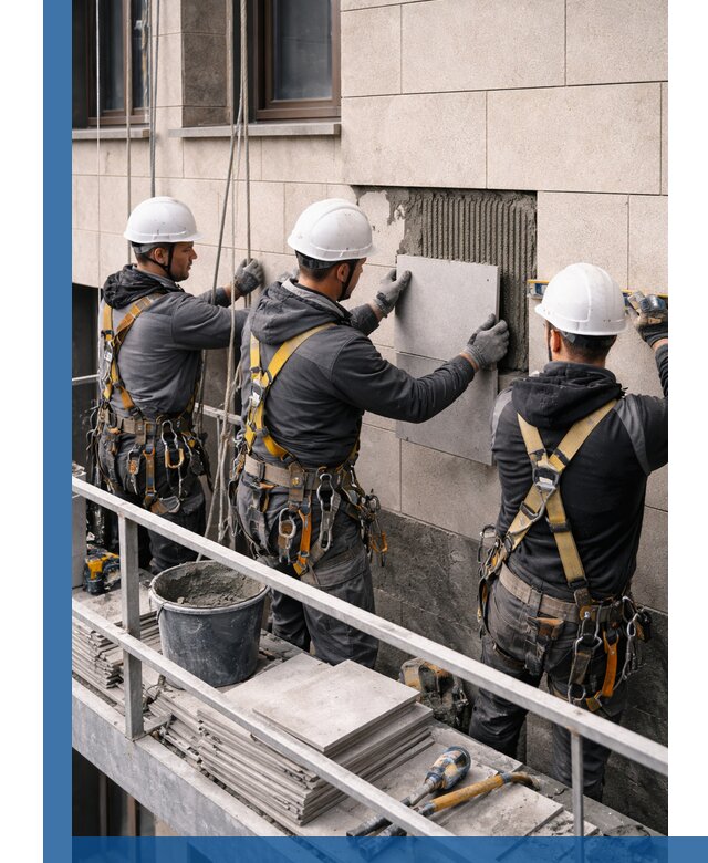 Ремонт облицовки фасада плиткой в Удомле с гарантией