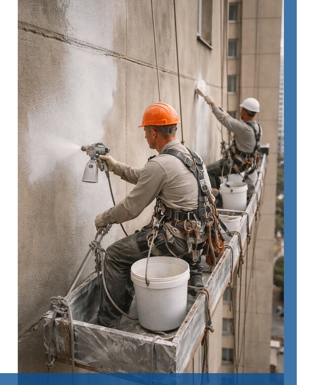 Грунтовка фасада на высоте в Удомле от 125 р. | ВЫСОТНИК-Дмл