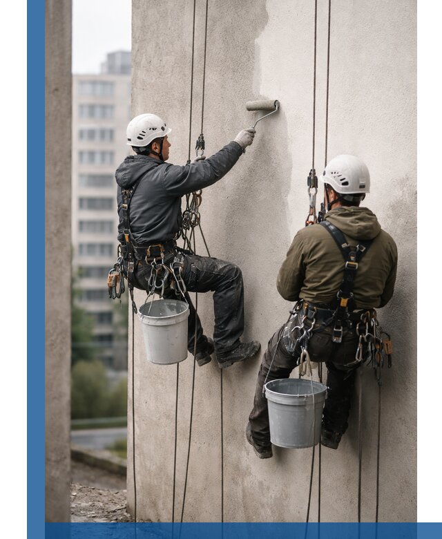 Покраска фасадов высотными альпинистами в Удомле с гарантией