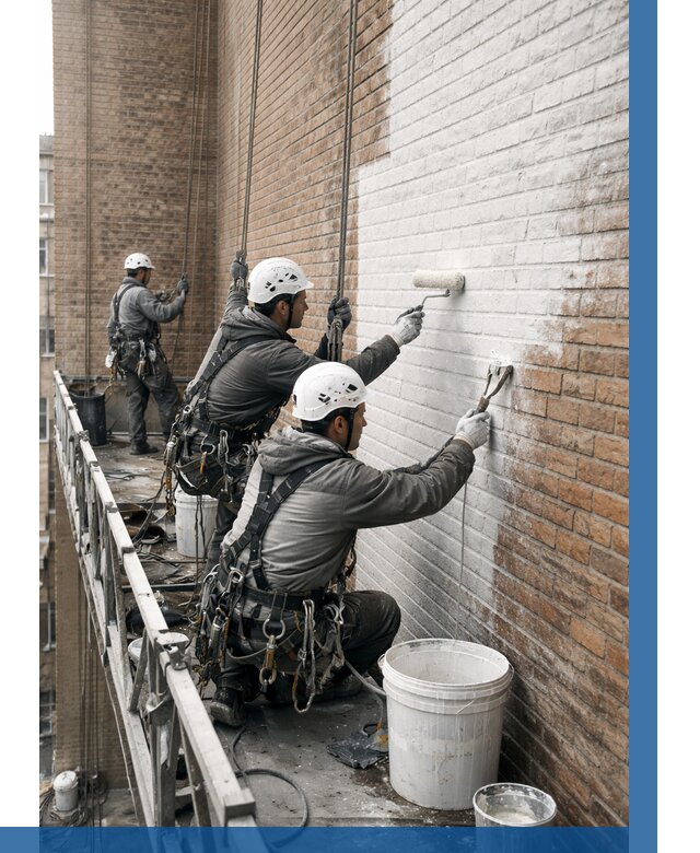 Покраска кирпичного фасада в Удомле от 364 р. | ВЫСОТНИК-Дмл