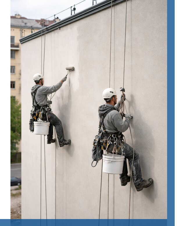 Покраска оштукатуренного фасада в Удомле от 332 р. | ВЫСОТНИК-Дмл