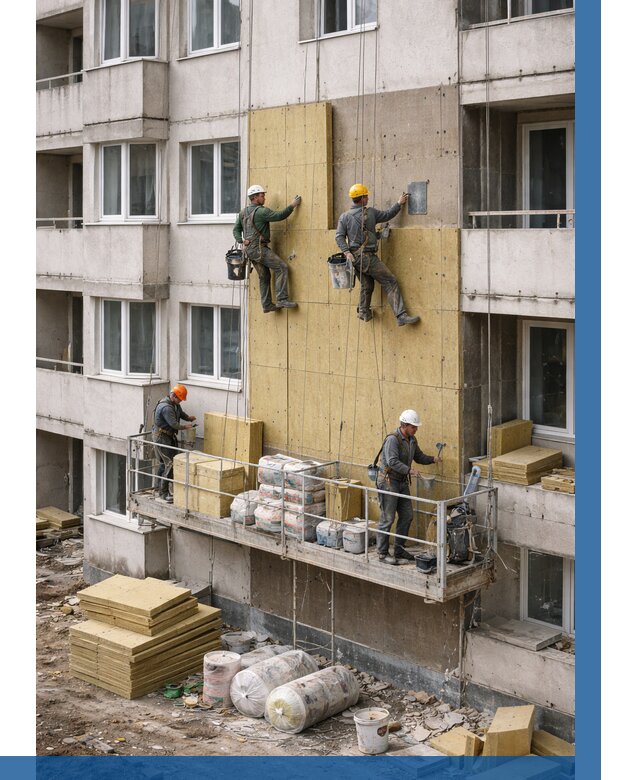 Утепление фасада минватой в Удомле от 1558 р. | ВЫСОТНИК-Дмл