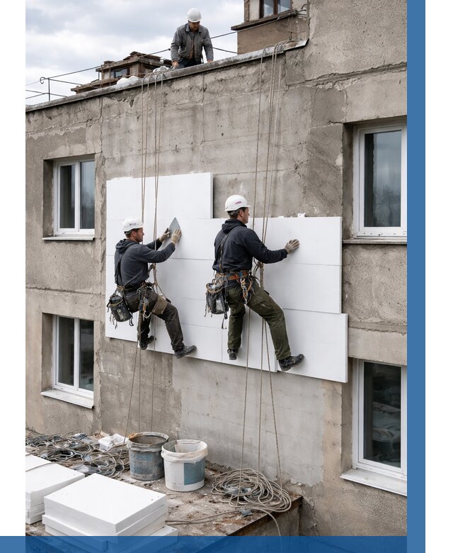 Утепление фасада пенополистиролом в Удомле от 1870 р. | ВЫСОТНИК-Дмл