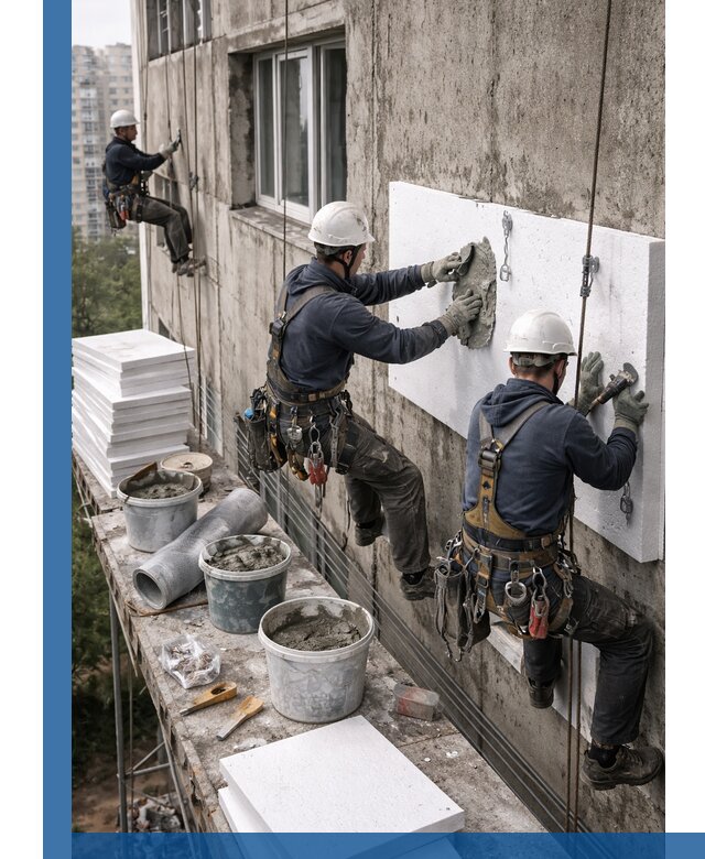 Утепление фасада пенополистиролом в Удомле под ключ