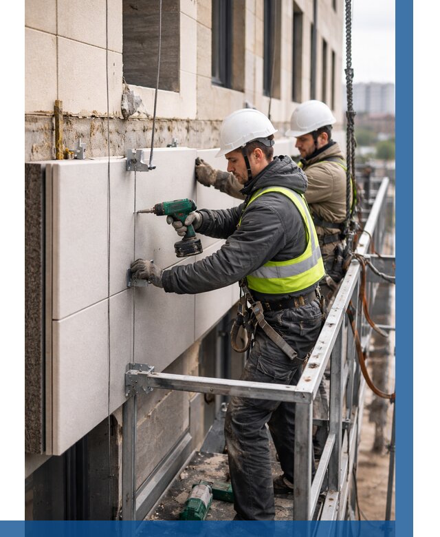 Монтаж фасадных термопанелей в Удомле от 1558 р. | ВЫСОТНИК-Дмл