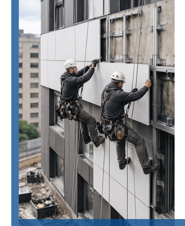 Монтаж композитных панелей фасада в Удомле под ключ