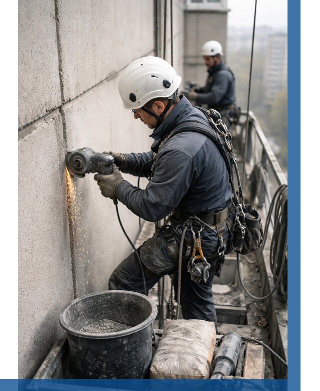 Штробление межпанельных швов в Удомле от 1247 р. | ВЫСОТНИК-Дмл