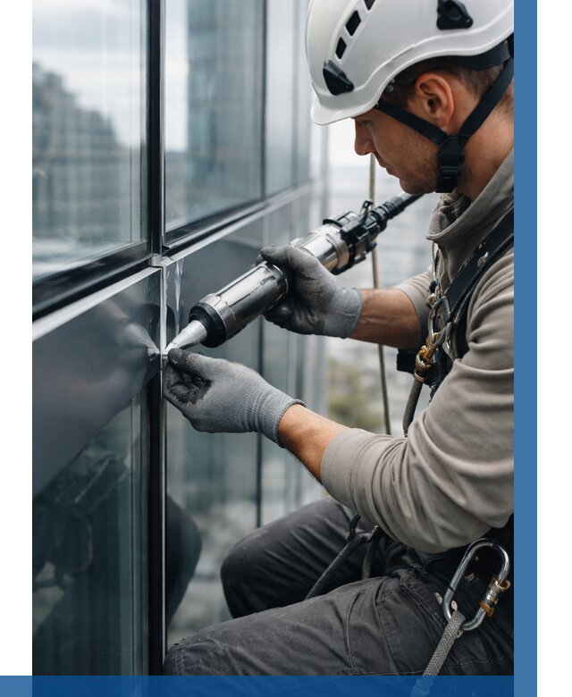 Герметизация стыков витража в Удомле от 1247 р. | ВЫСОТНИК-Дмл