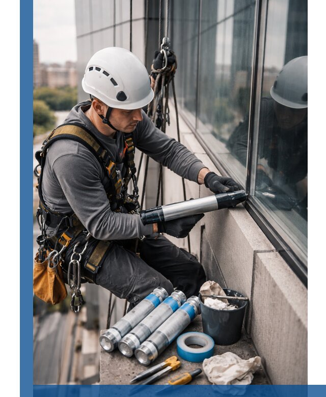 Герметизация стыков витража в Удомле для герметичных фасадов