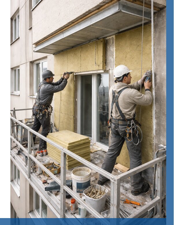 Утепление балкона снаружи в Удомле от 1662 р. под ключ ВЫСОТНИК-Дмл