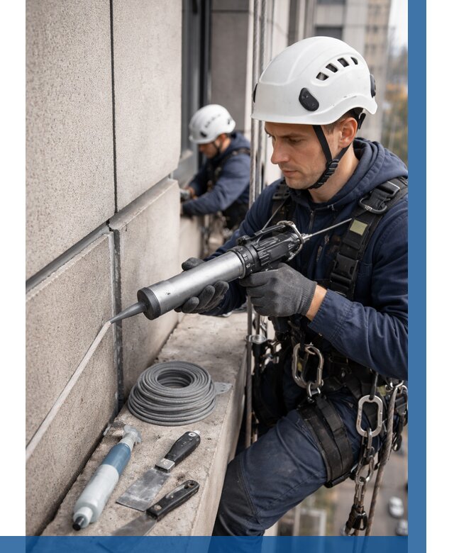 Герметизация деформационных швов фасада в Удомле от 727 | ВЫСОТНИК-Дмл