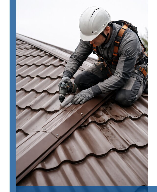 Ремонт металлочерепицы на крыше в Удомле профессионально