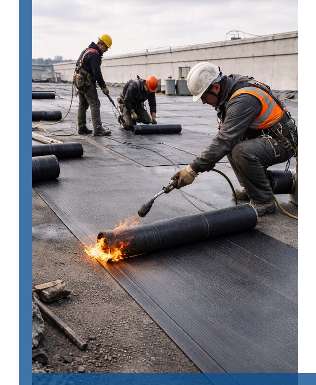 Монтаж наплавляемой кровли в Удомле профессионально