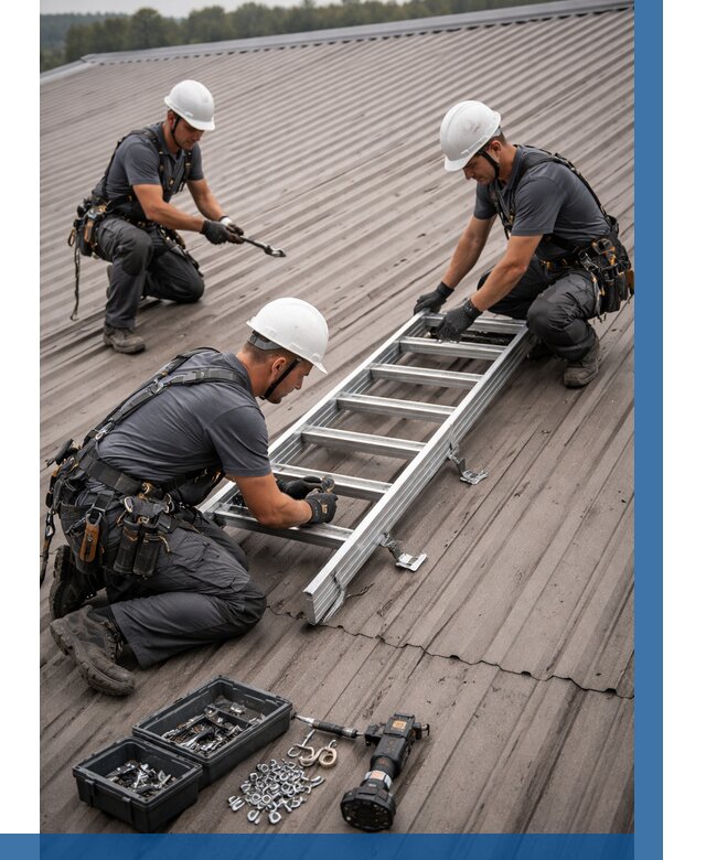 Монтаж кровельной лестницы в Удомле от 4675 р. | ВЫСОТНИК-Дмл