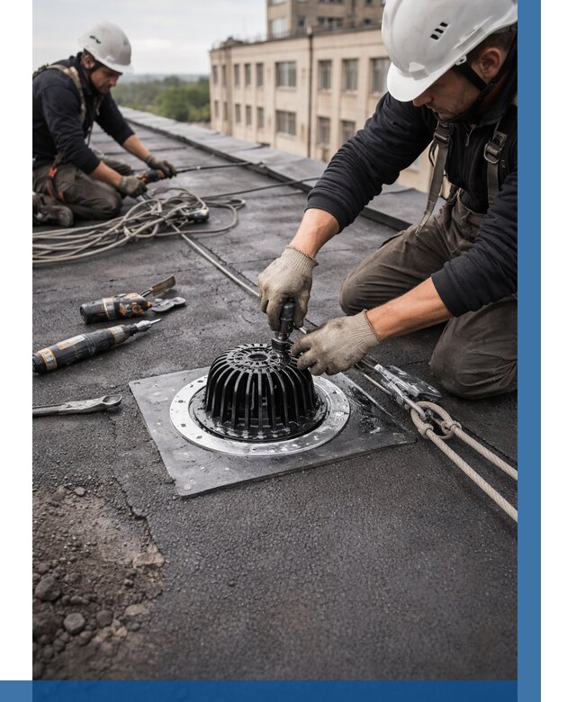 Установка водосточных воронок в Удомле цена от 3636 р. | ВЫСОТНИК-Дмл