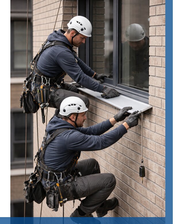 Монтаж оконных отливов под ключ в Удомле от 3636 р. | ВЫСОТНИК-Дмл