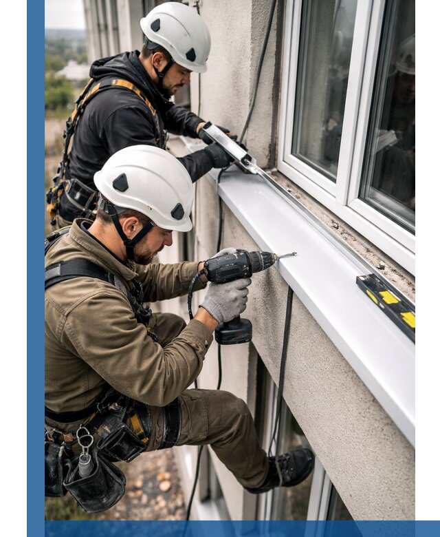 Профессиональный монтаж оконных отливов и отведения воды в Удомле