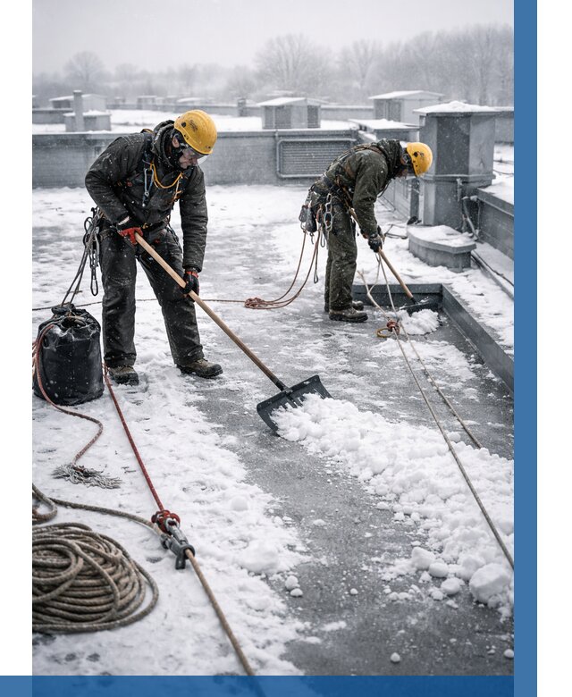 Очистка крыши от снега в Удомле от 7792 р. | ВЫСОТНИК-Дмл