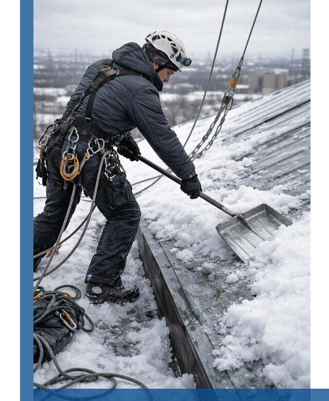 Профессиональная очистка кровли от снега и наледи в Удомле
