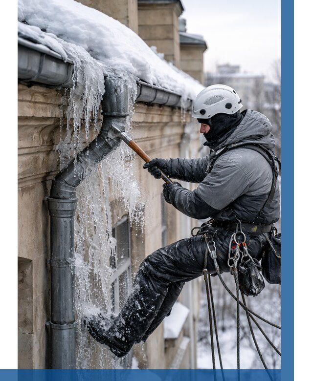 Очистка водостоков от льда в Удомле от 3636 р. | ВЫСОТНИК-Дмл