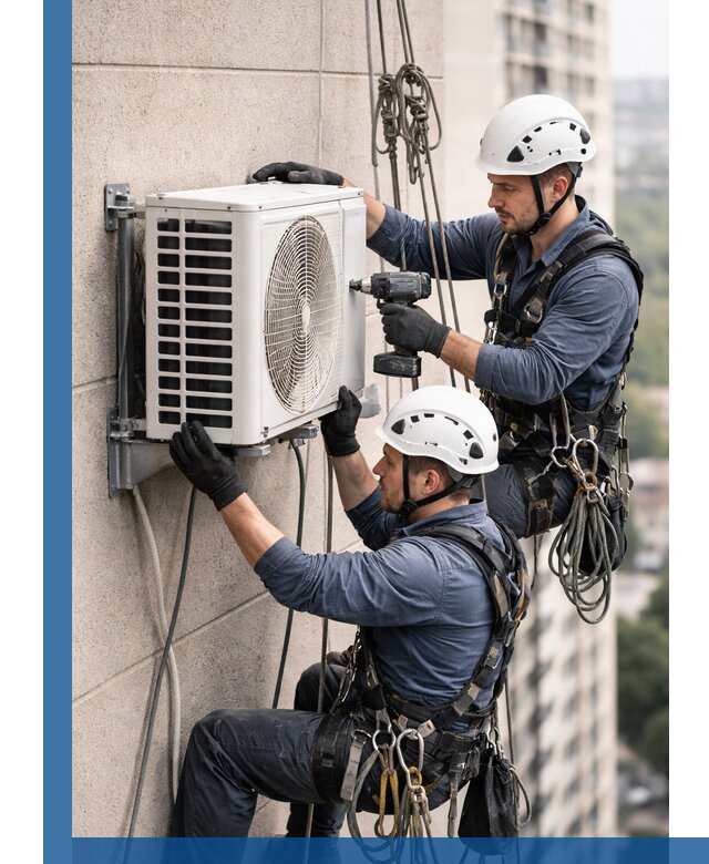 Монтаж внешнего блока кондиционера в Удомле установка и крепление