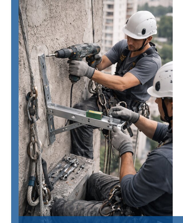 Установка кронштейнов кондиционера и крепежа в Удомле