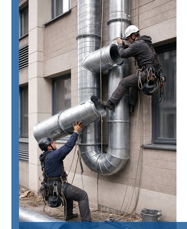 Монтаж фасадных воздуховодов в Удомле с герметизацией и крепежом