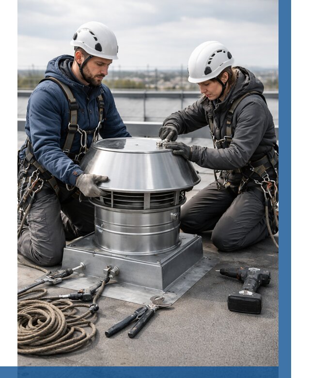 Установка дефлекторов на кровле в Удомле от 4675 р. | ВЫСОТНИК-Дмл