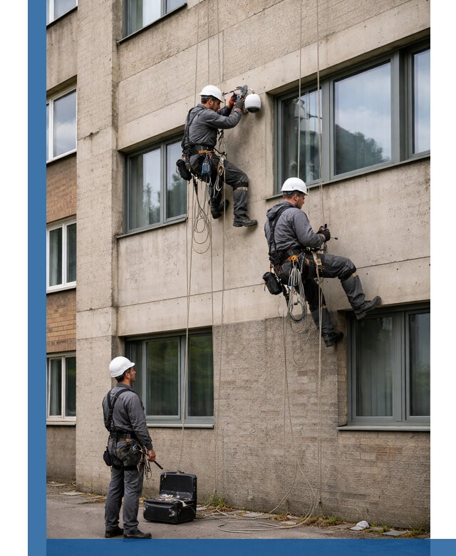Монтаж фасадных камер видеонаблюдения в Удомле под ключ