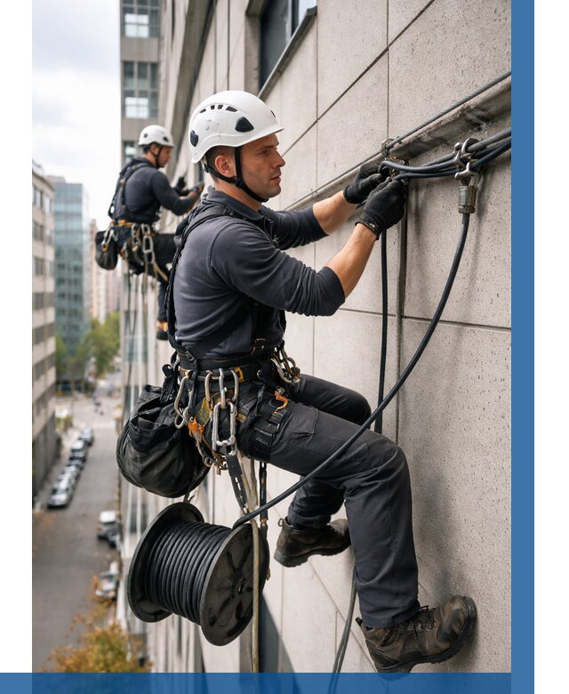 Прокладка кабеля по фасаду в Удомле от 364 р. | ВЫСОТНИК-Дмл