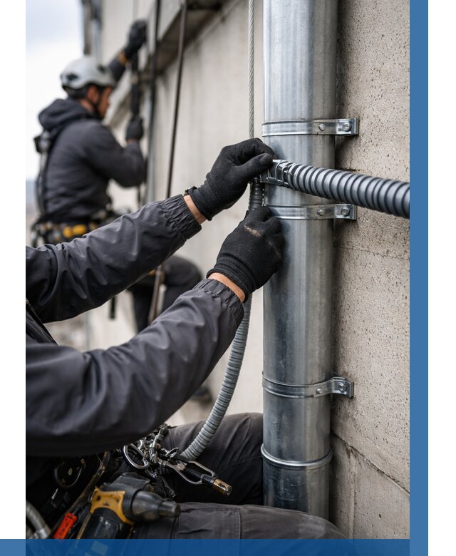 Монтаж гофры для кабеля в Удомле от 312 р. | ВЫСОТНИК-Дмл