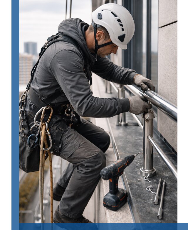 Монтаж ограждений на высоте в Удомле для зданий и конструкций