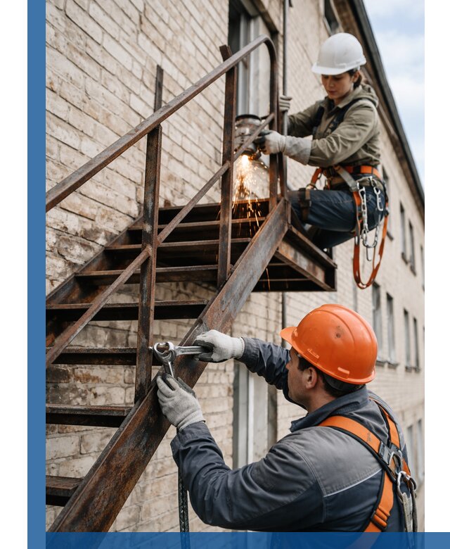 Ремонт и восстановление пожарных лестниц с выездом в Удомле