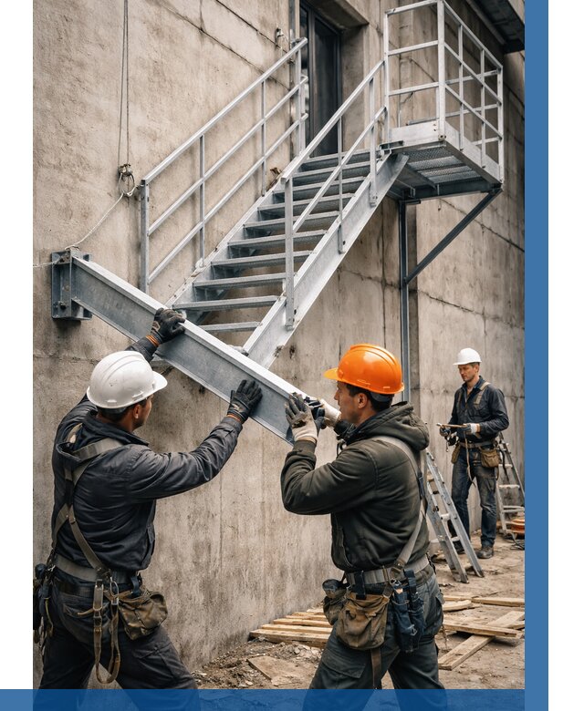 Монтаж металлических лестниц в Удомле от 15584 р. | ВЫСОТНИК-Дмл