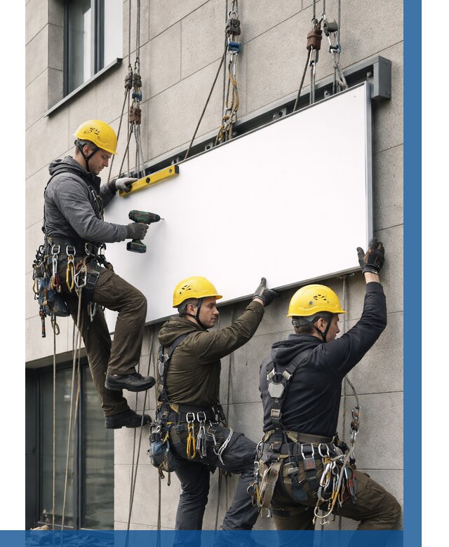 Монтаж рекламной вывески в Удомле от 8311 р. | ВЫСОТНИК-Дмл