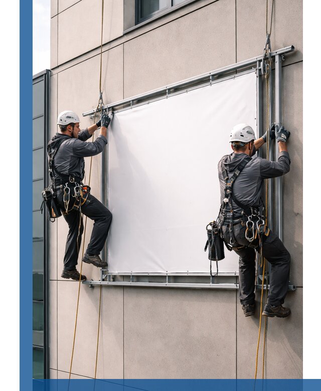 Монтаж наружной рекламной вывески в Удомле под ключ