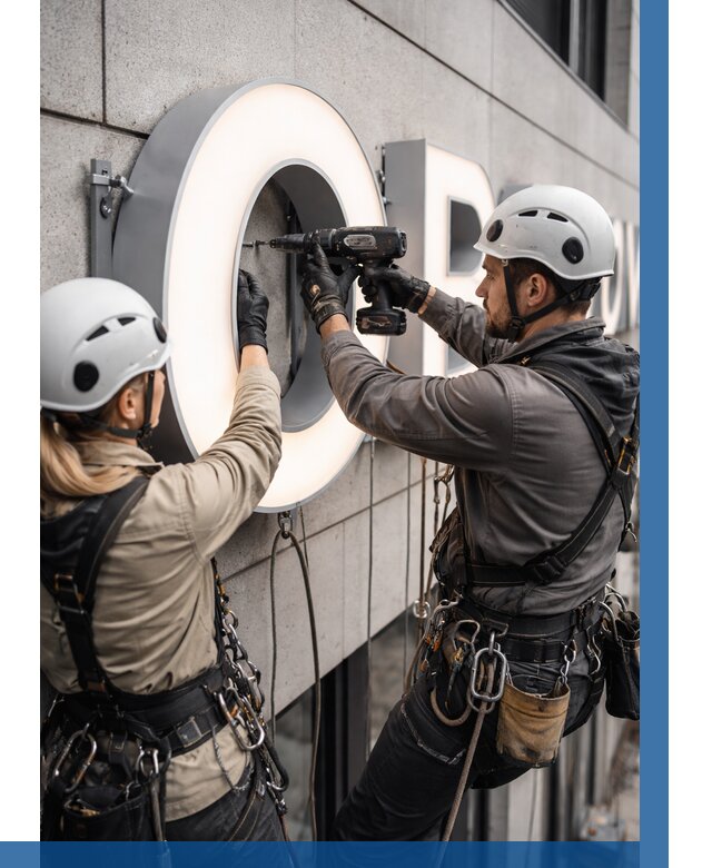 Монтаж световых букв в Удомле от 3117 р. под ключ ВЫСОТНИК-Дмл